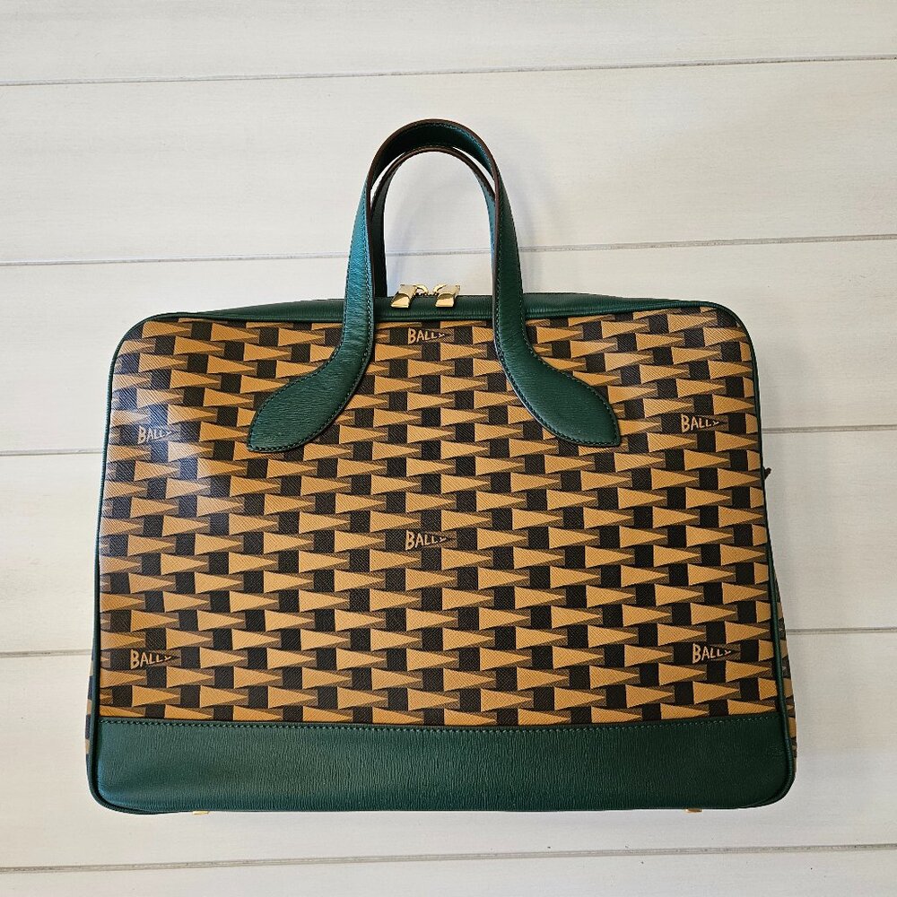 Bally Pennant TPU and Leather Briefcase